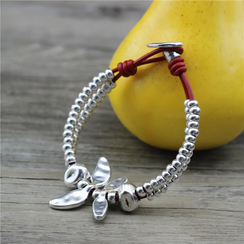 Fashion Jewelry Designer Accessory Friend Charm Genuine Leather braclets bracelet jewelry Wristband Rope Chain Gift LOW0839LB