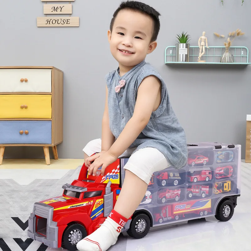 

CHILDREN'S Toy Engineering Vehicle Fire Truck Excavator Crane Hook Machine Set Boys Alloy Car Model