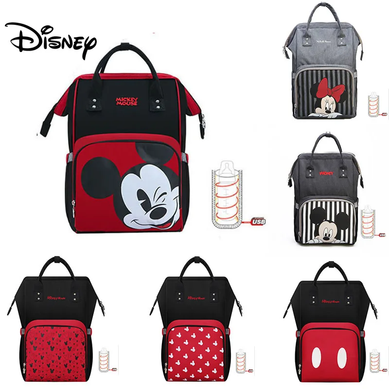 

Disney Minnie Mickey USB Diaper Bag Baby Bags for Mom Multifunctional Bag Fashion Mummy Maternity Nappy Bag Baby Stroller Bag