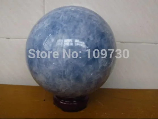 YM 318 NATURAL pretty BLUE CALCITE CRYSTAL SPHERE BALL HEALING +STAnd | Дом и сад