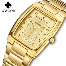Aliexpress - 2021 WWOOR Top Brand New Fashion Mens Watches Waterproof Luxury Clock Gold Full Steel Quartz Wrist Watches Box Relogio Masculino