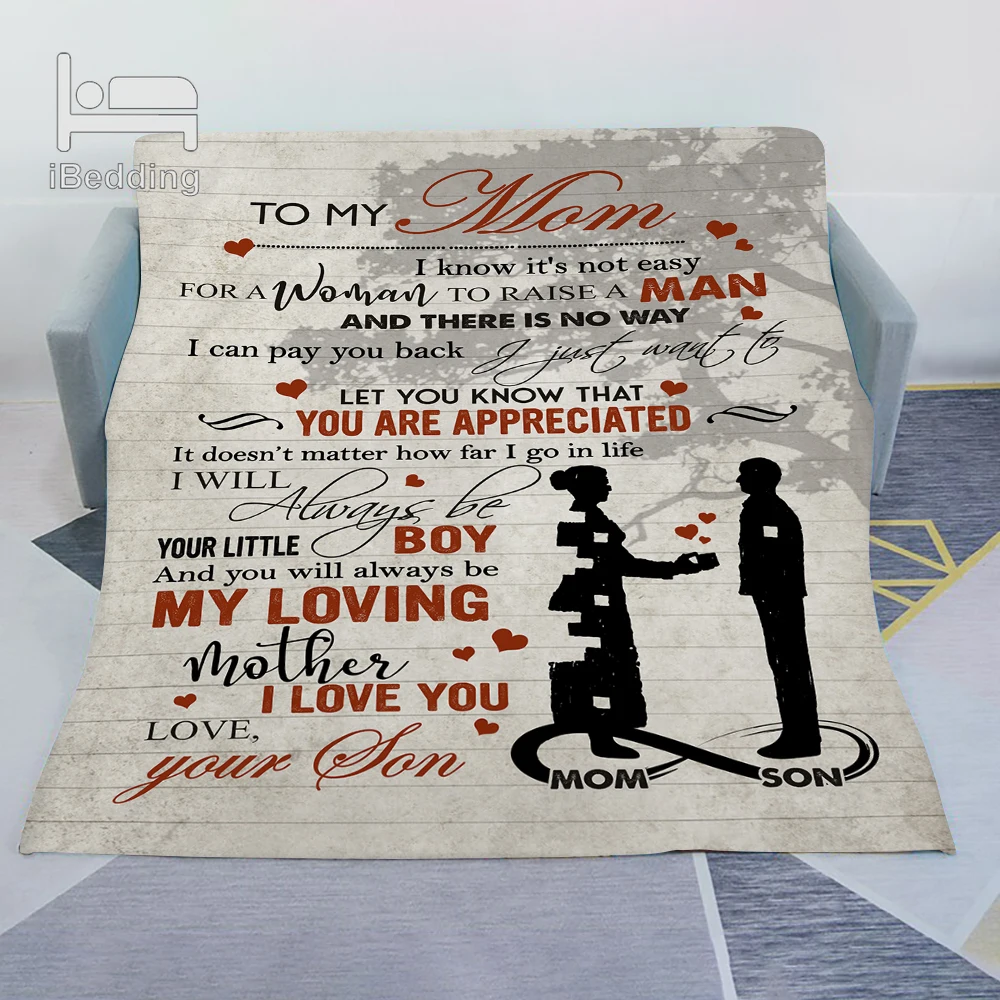 Теплое Флисовое одеяло с надписью My Mon | Дом и сад