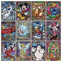 Disney Cartoon Character Glass Diamond Painting Art 5D DIY Hobby Embroidery Set Full Drill Kids Gift Mosaic Home Decoration