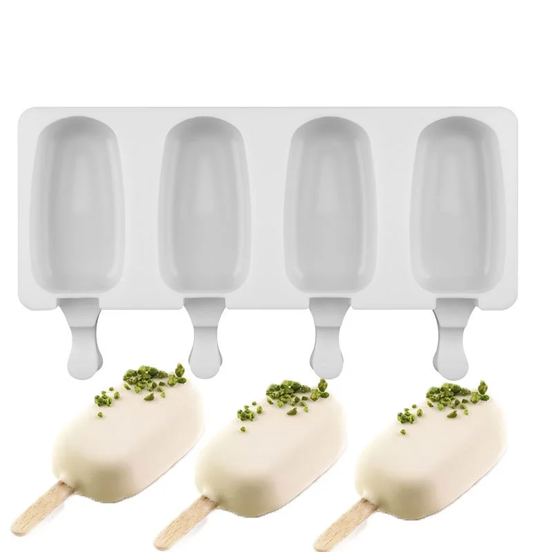 

Homemade Food Grade Silicone Ice Cream Molds Ice Moulds Freezer Ice Cream Bar Molds Maker With 10 Popsicle Sticks