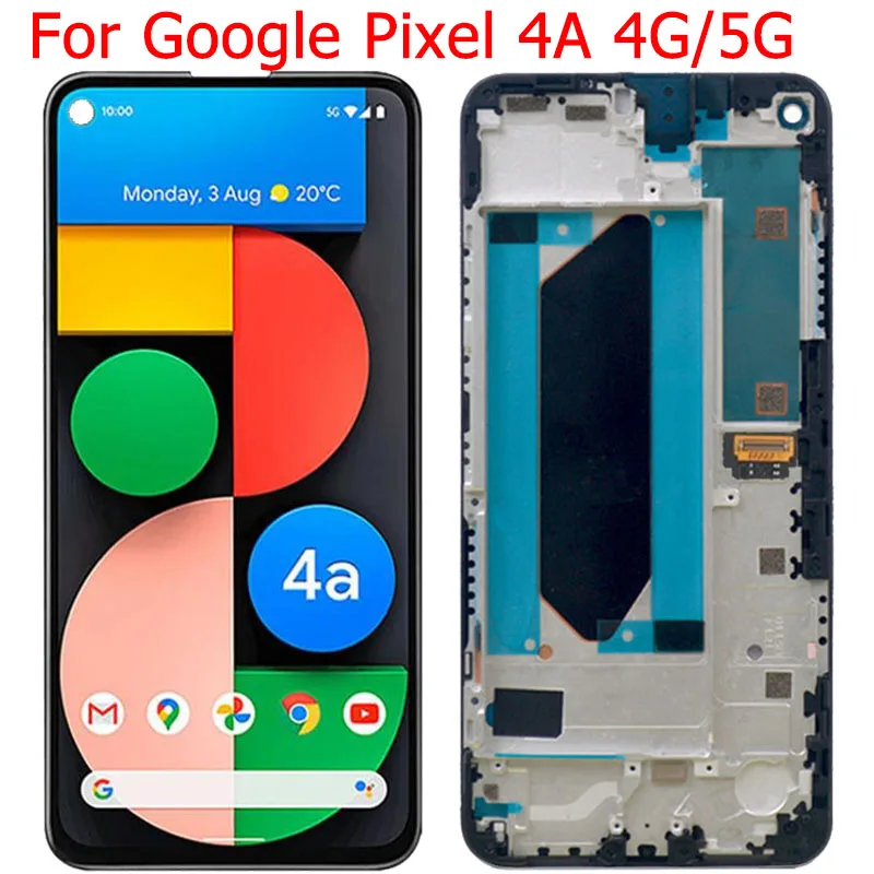 Оригинальный ЖК-дисплей Pixel 4A для Google 4G зеркальный с рамкой экран 5 81 дюйма дисплей