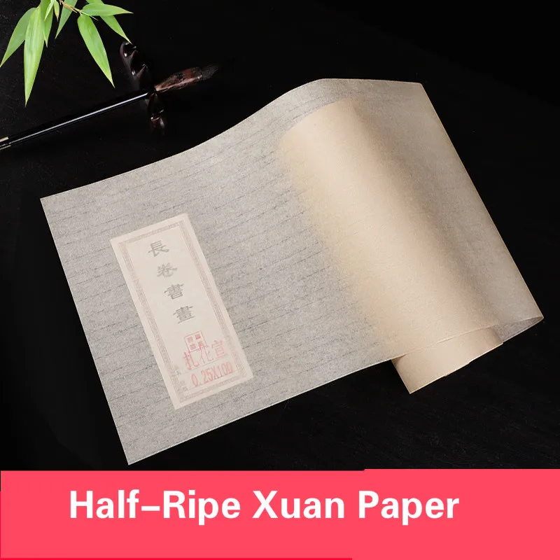 20M 50M 100M Xuan Paper Half-Ripe Rice Paper Bamboo Pulp Chinese Calligraphy Paper Cicada Wings Rice Paper Antique Rijstpapier afbeelding