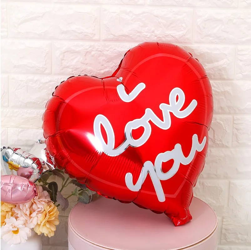 Hot Selling 18-Inch Heart Handwritten I LOVE You Aluminum Film Balloon Confession Wedding Valentine's Day Decoration