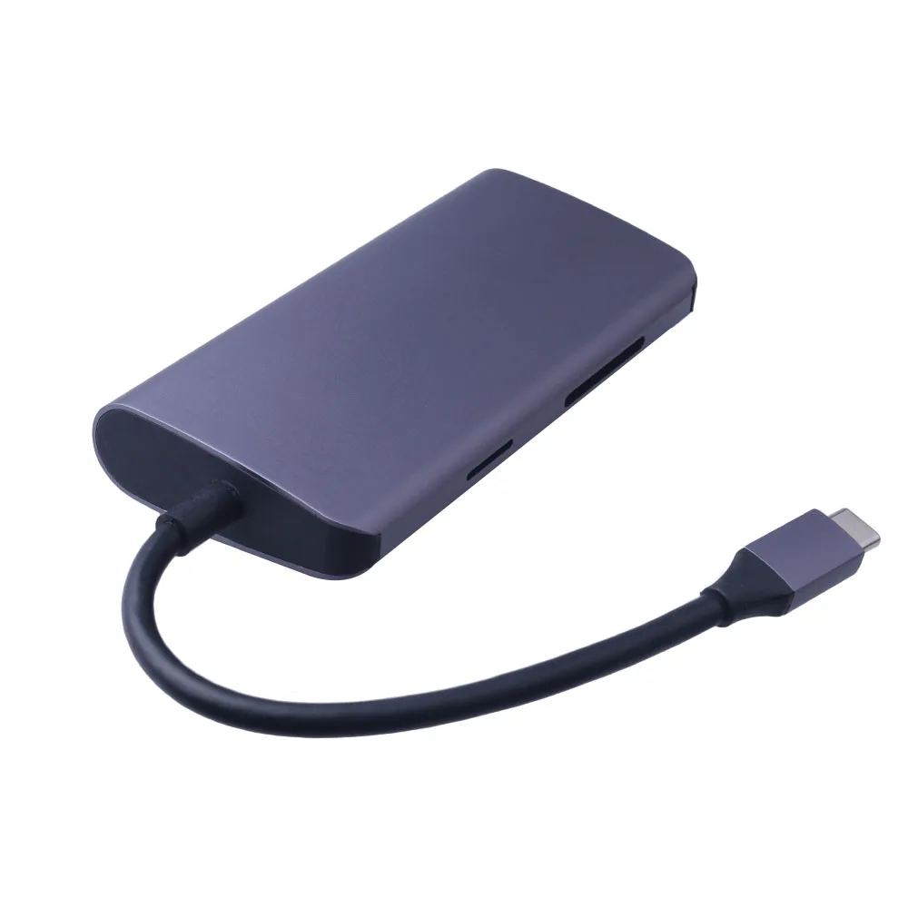 8 в 1 многопортовый USB-C концентратор типа C концентратор к HDMI 4K HD USB3.0 type-C мощность 1000 м RJ45 SD/TF кардридер адаптер