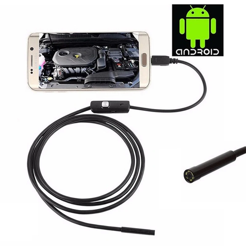 2 м/3,5 м/5 м 6LED5. 5 мм Android эндоскоп водонепроницаемый Змеиный usb-бороскоп Инспекционная камера Универсальный кабельный эндоскоп