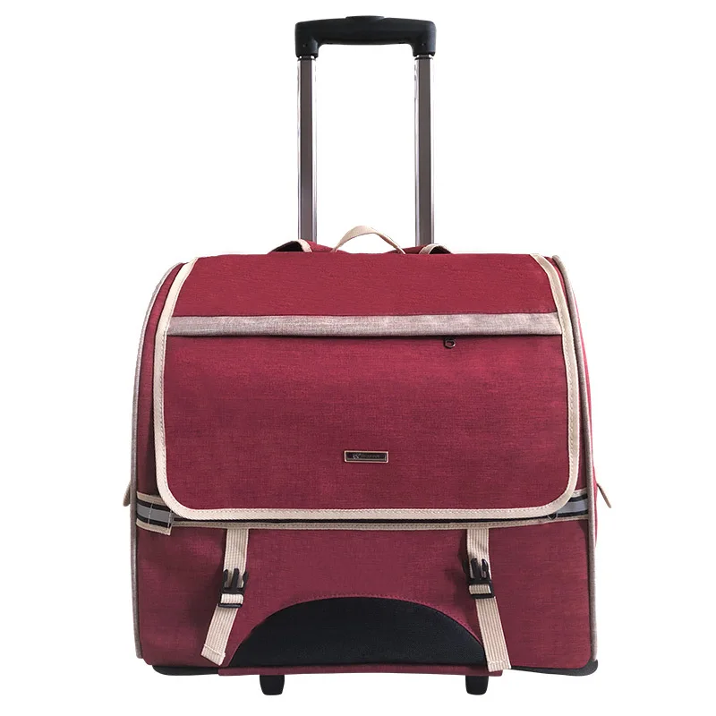 

Draw-bar Box Dog Stroller Carrier Pet Travelling Dog Pet Knapsack Walking Shopping Trolley Carry Cart 44x23x39cm Kennel Parm