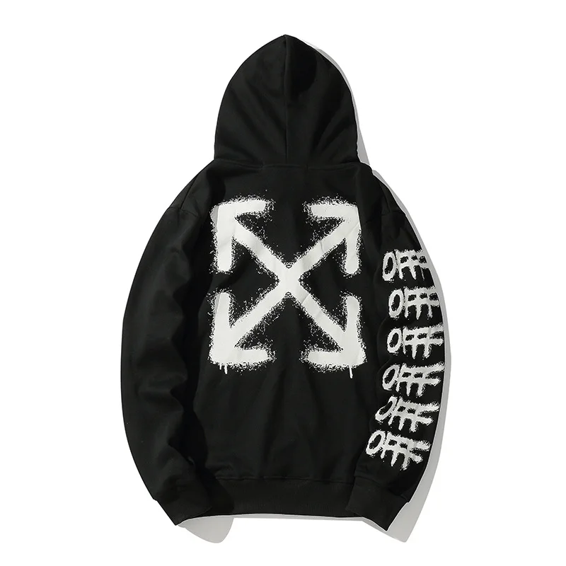 Западной Стиль популярного бренда off White Бангкок хлопковые пуловеры Для мужчин и Для женщин записная книжка С ПЕРЕПЛЕТОМ с Fit пуловер с капюшоном толстовка с капюшоном в стиле «хип-хоп» Для мужчин пот