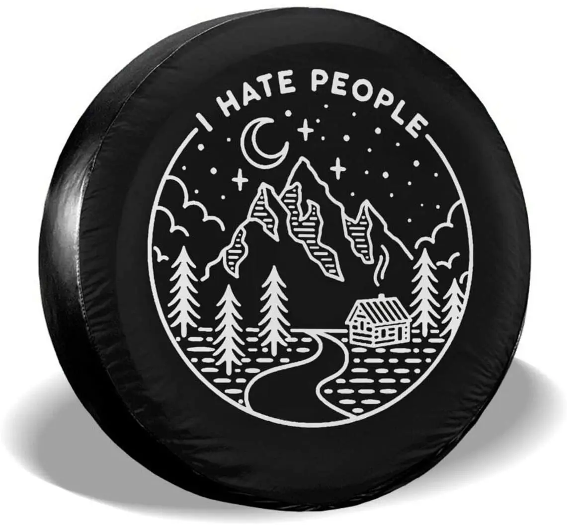 I Hate Pulling Out Funny Camper Rv Camping Trailer Spare Tire Cover Reusable Wheel Tire Cover Compatible with Jeep Trailer Rv Suv 14 Inch 