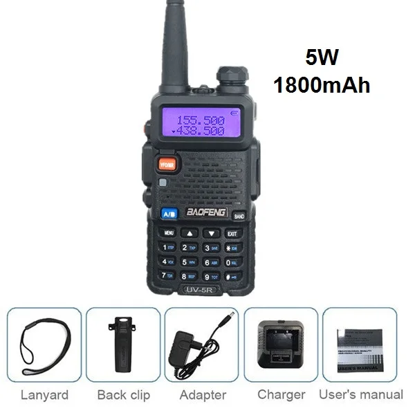 5W 8 Вт BAOFENG UV-5R рация 10 км двухсторонняя радиостанция UHF VHF двухдиапазонный приемопередатчик Ham CB радио Охота Woki Toki UV 5R - Цвет: 5W