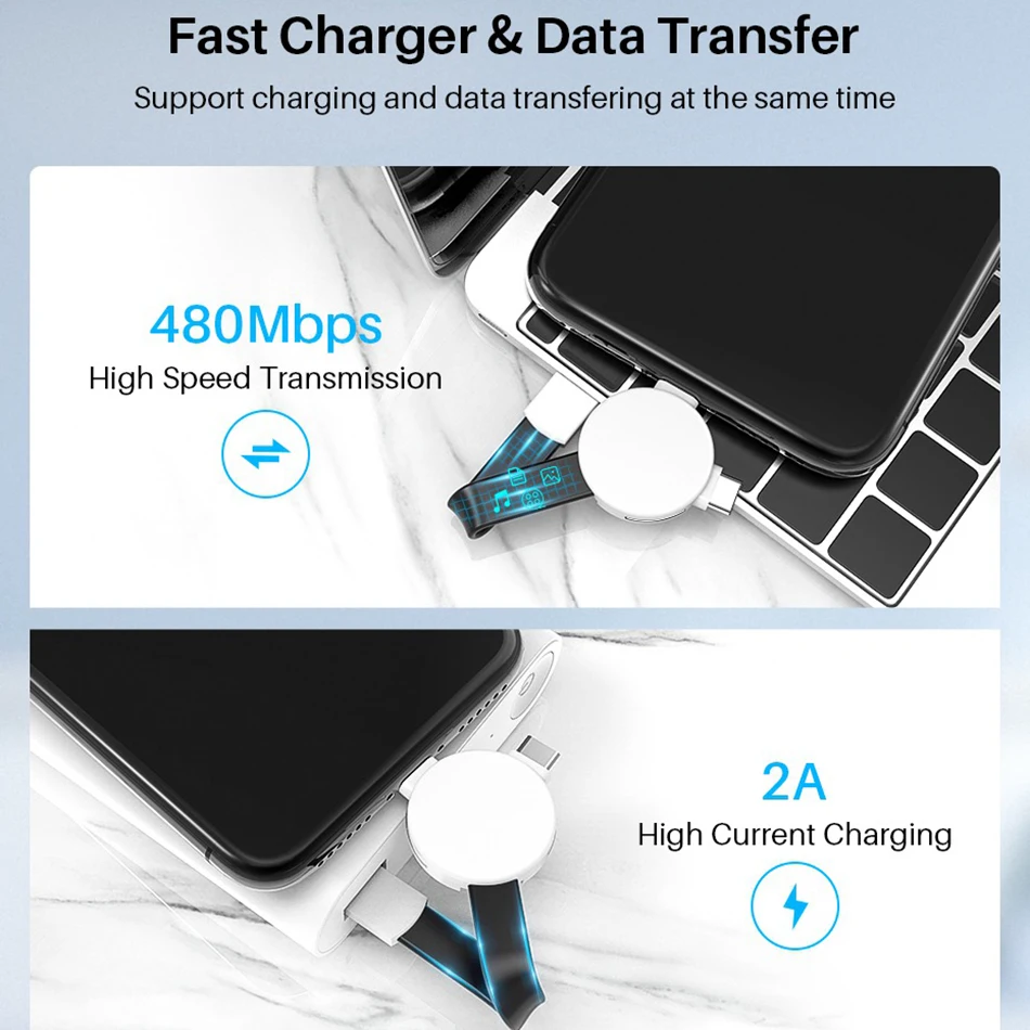 3 в 1 USB кабель Micro usb type C кабель освещения для iPhone Xiaomi HUAWEI P20 samsung 2.4A Мини Брелок Зарядное устройство кабели для зарядки