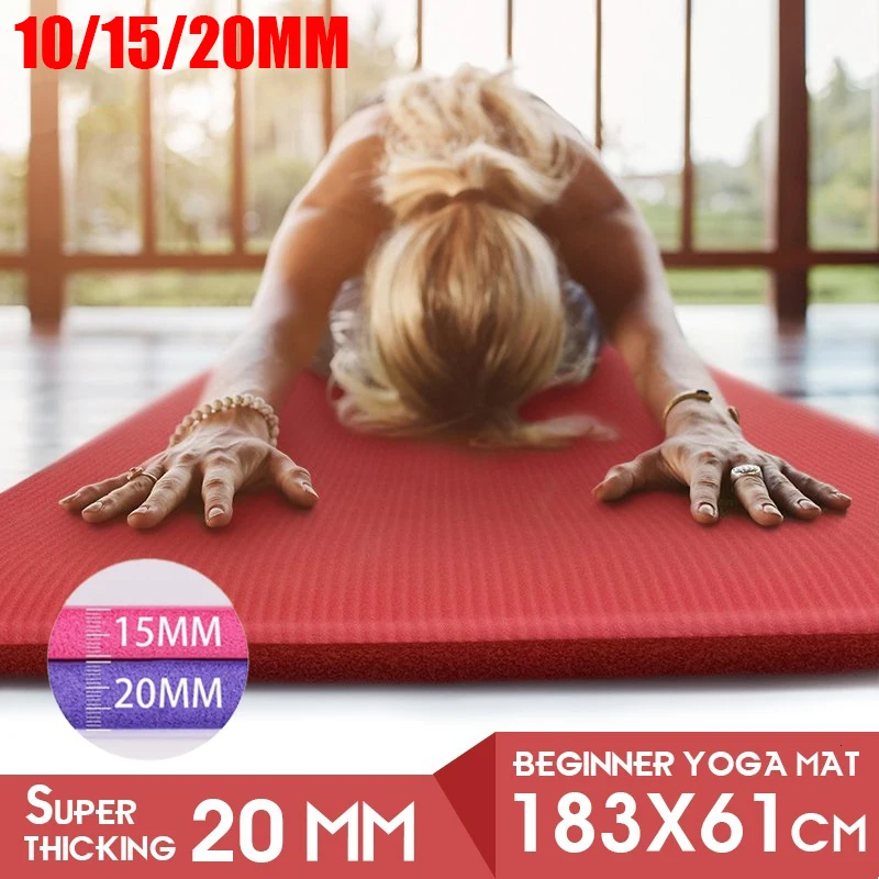 1830*610*20/15/10mm Thickess Non-Slip Yoga Mat Sport Gym Soft Pilates Mats Foldable For Body Building Fitness Exercises Equipmen | Спорт и