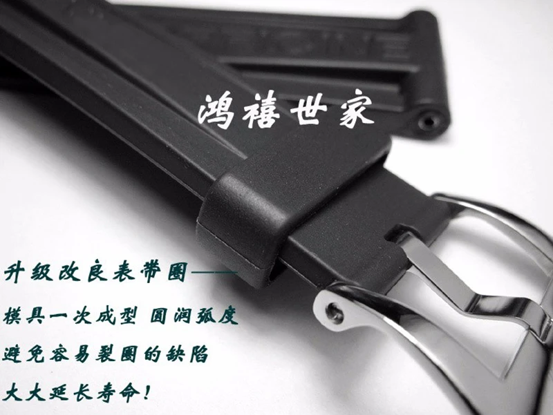 Высокое качество 22 мм 24 мм 26 мм черный водонепроницаемый силиконовый резиновый ремешок для часов Ремешок Для Panerai ремешок для PAM111 Пряжка логотип инструменты