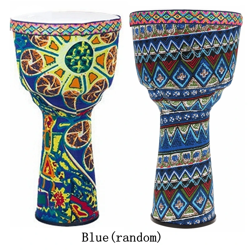 Темно-синий Барабаны 8 дюймов Африканский Djembe барабан красочные ткани искусства ABS баррель ПВХ кожи детей ручной барабан Ударные инструменты - Цвет: Темно-синий