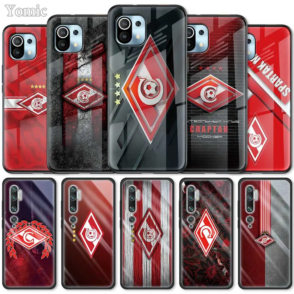 Russian Spartak Moscow Football Glass Case for Xiaomi Redmi Note 9S 8 K40 Mi 11 Poco X3 NFC 9 8T 9T 10T Pro 10 Lite Phone Cover