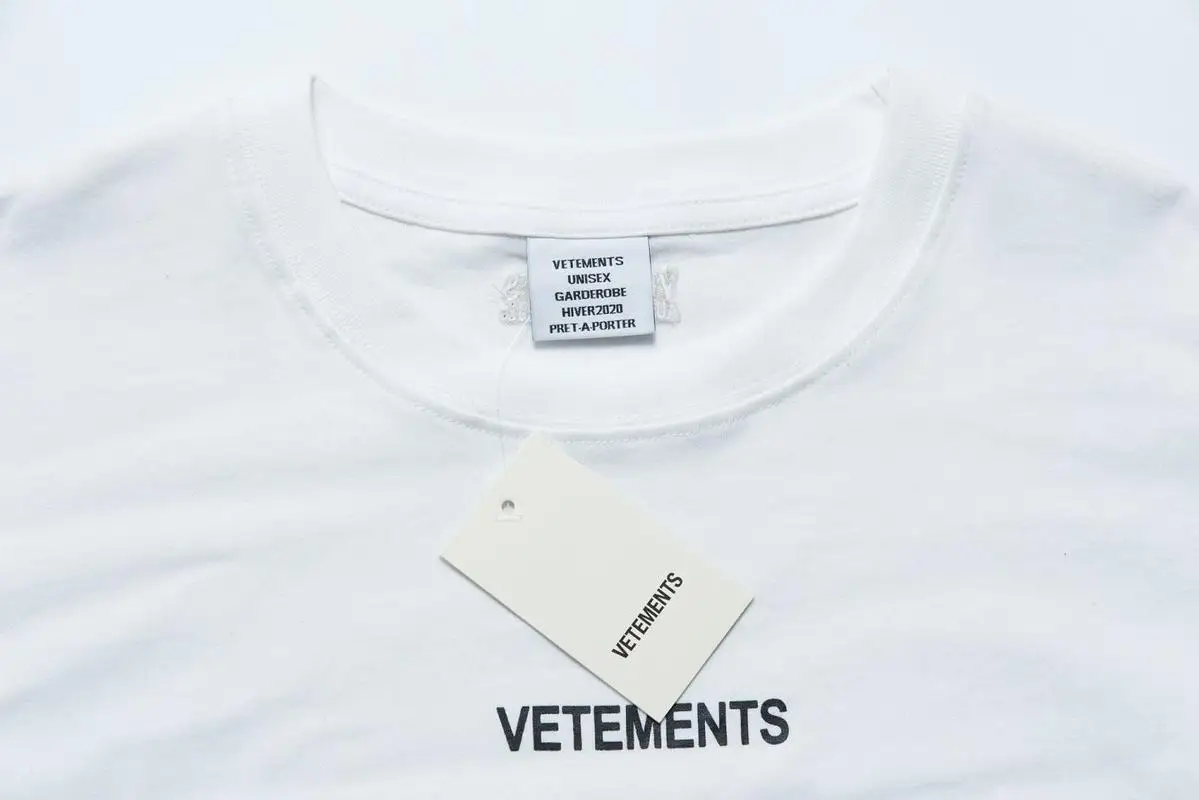 20SS Vetements, футболки для мужчин и женщин, большие размеры, длинные рукава, 1:1, высокое качество, вышивка сзади, логотип, уличная одежда, Vetements, футболки