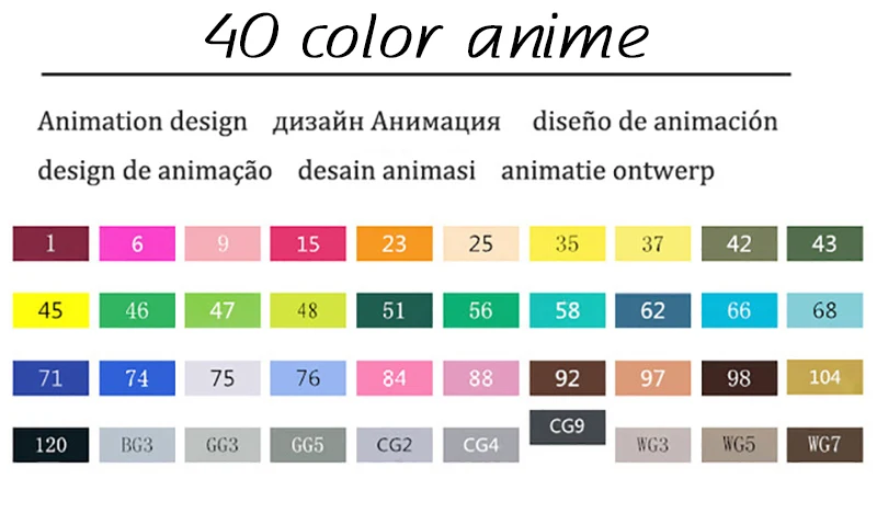 TouchFIVE маркеры 30/40/60/80 Цвета маркер для рисования набор двойной головой художественный эскиз жирной на спиртовой основе маркеры для анимации Manga - Цвет: 40 color anime