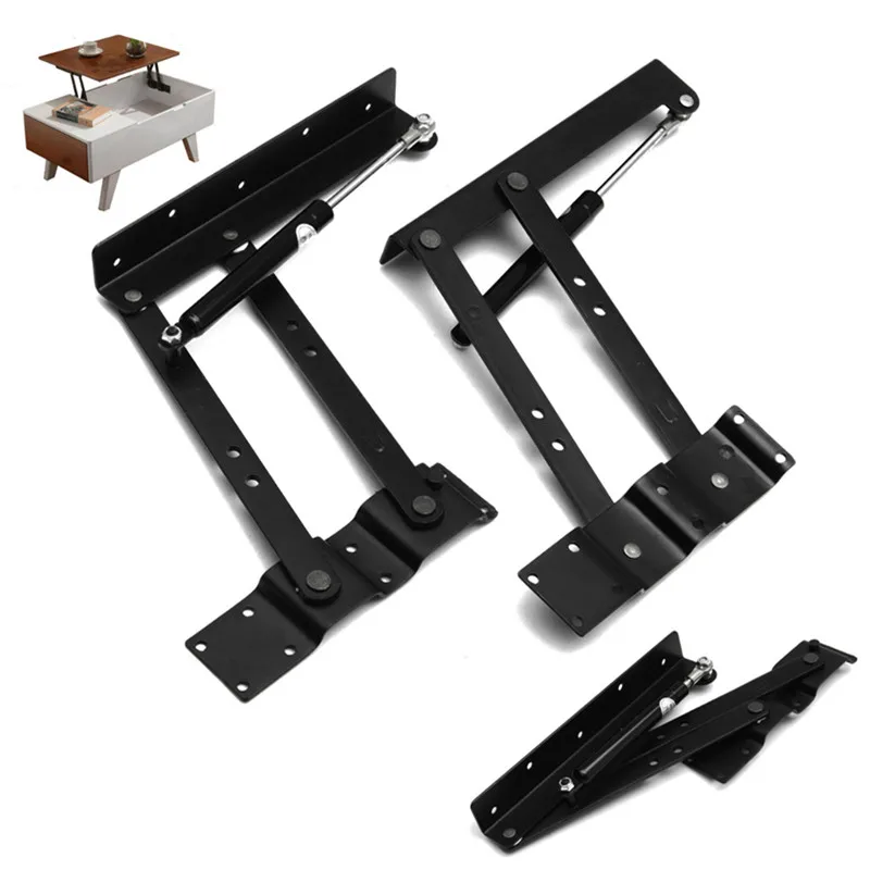2pcs Folding Spring Tea Table Hinge Furniture Lift Up Top Mechanism Hardware Lifting Rack Shelf For Coffee Computer Table