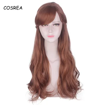 

Cosrea Anime Princess Anna Costume Brown Synthetic Wig Anna Cosplay Wig Halloween Party Elsa Anna Adult Long Curvy Wigs Girls