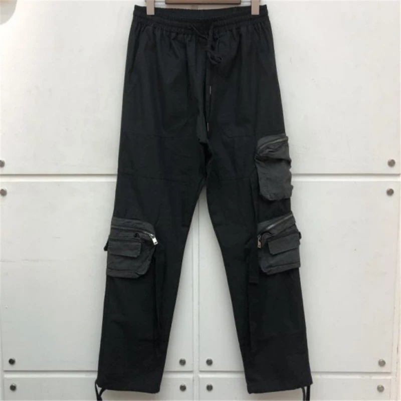 cargo jeans for men Travis Scott's Same Buckle Streamer Decorative Multi Pocket High Quality Work Clothes Travis Scott Style Casual Pants skinny cargo pants