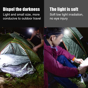 

2pcs USB Rechargeable Portable Fishing Hiking Bright Kids Adults With Motion Sensor Flashlight LED Headlamp Adjustable Angle
