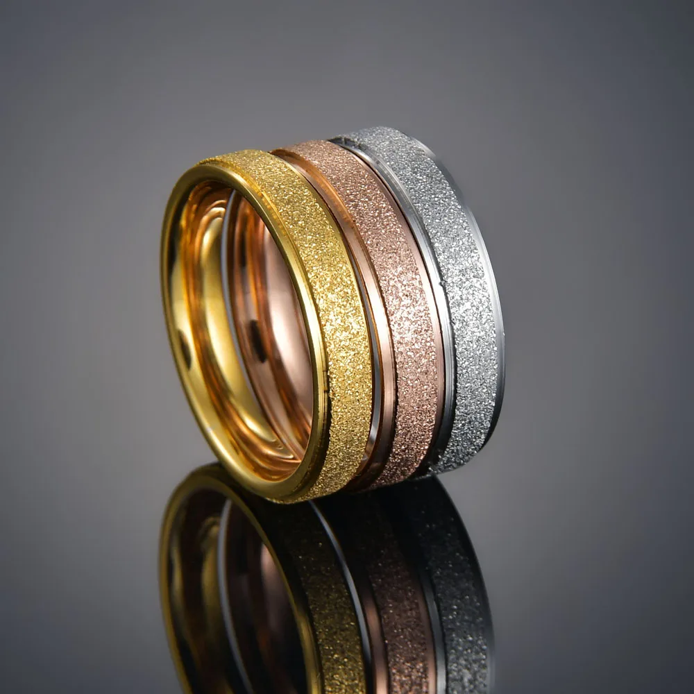 Anelli arcobaleno in acciaio al titanio Donna Uomo Gioielli di