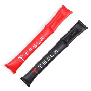 

Car Seat Gap Filler Stopper For Tesla Model 3 S X logo Seat leather Pad strip spacer Plug Mat Car Interior Mouldings Accessories