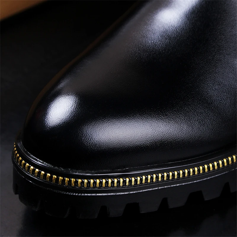Мужские зимние ботинки мужские кожаные ботинки безопасная обувь сохраняющие тепло мужские ботинки Рабочая обувь модные ботинки челси осенне-зимняя мужская обувь