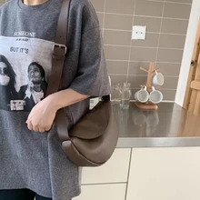 Новинка, зимние винтажные женские маленькие Сумки из искусственной кожи, мягкая женская сумка на плечо, корейские сумки через плечо, широкий плечевой ремень, молодежная сумка