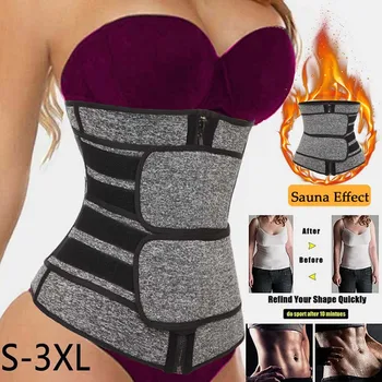 

Women's Waist Trainer Belt With Zipper Waist Trimmer Belt Hot Sweat Corset Adjustable Multi-Purpose Slimming Adjustable Bodysuit