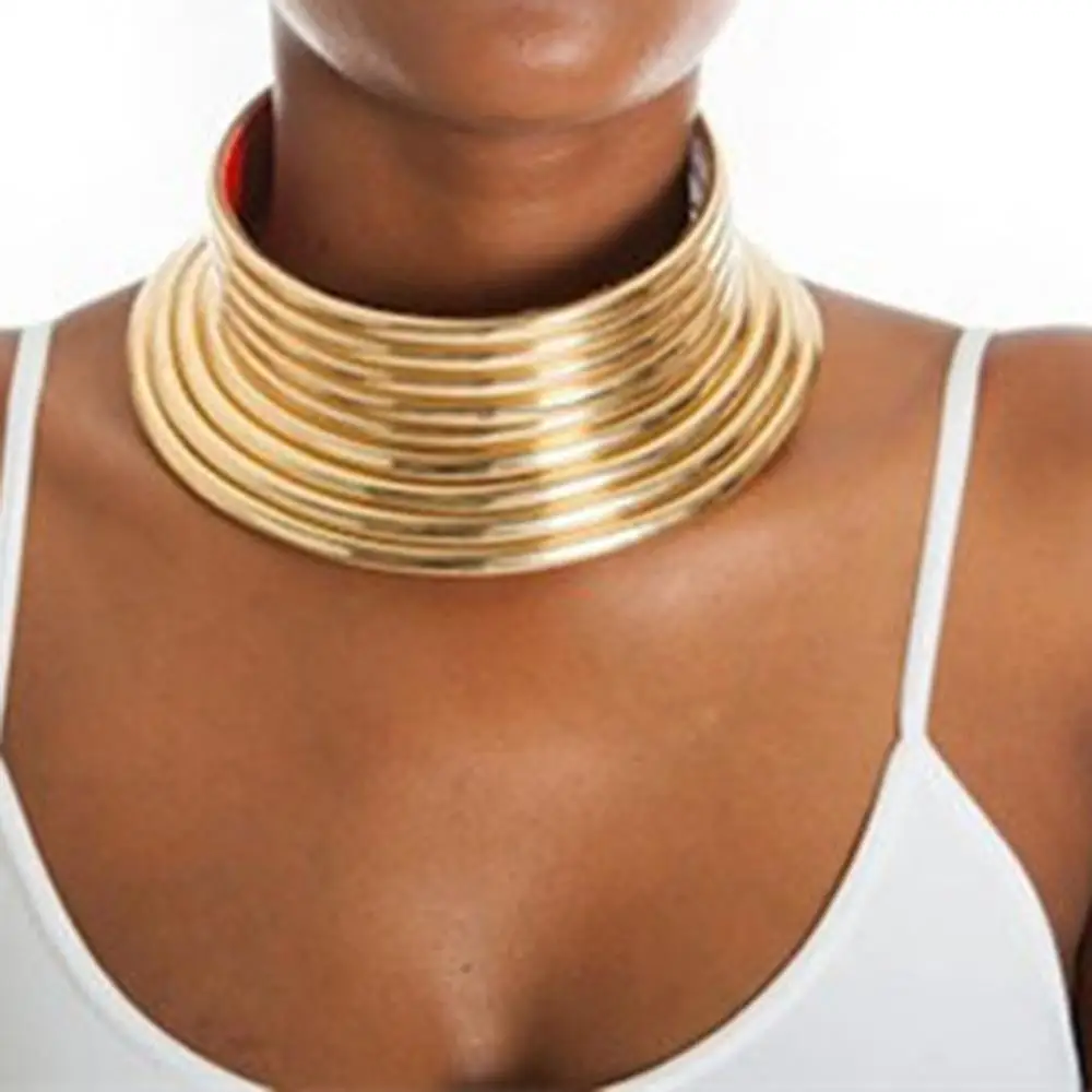 Африканская национальная яркая Регулируемая личность креативный стиль большой воротник ожерелье твердые ювелирные изделия