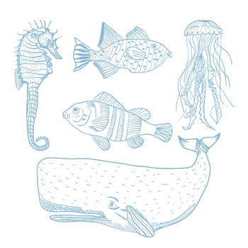 

Kokorosa Sea Series Animal Clear Stamp Rubber Stamp for Scrapbooking Album Card Making Background Decoration