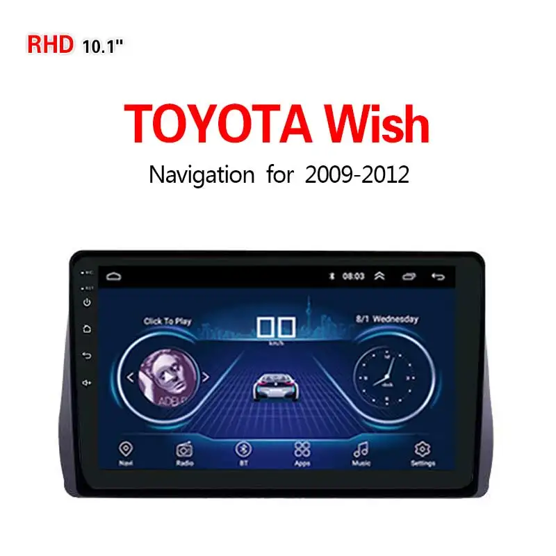 Lionet gps навигация для автомобиля Toyota Wish 2009-2012 10,1 дюймов RT1075Y - Размер экрана, дюймов: WIFI 1G16G
