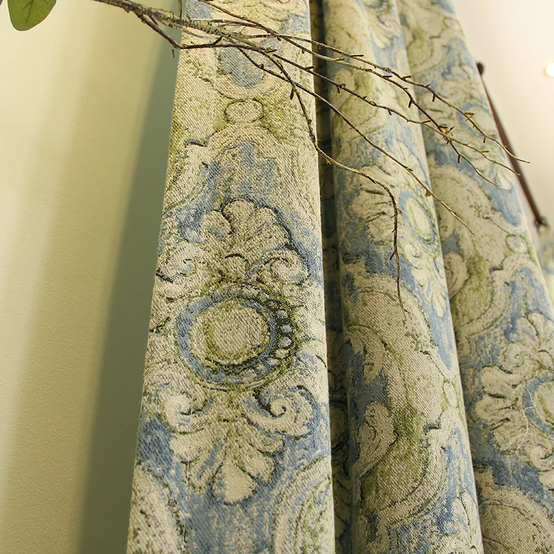 

Customized Nordic Retro European Shading Curtain for Living Room Bay Window High-end Balcony Window Curtain Bedroom