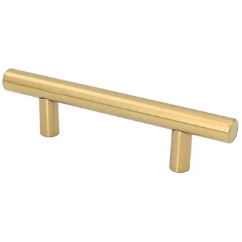 

3in Hole Centers Brushed Brass Cabinet Drawer T Bar Kitchen Pull Cupboard Door Handle ,5in Overall Length (25Pcs)