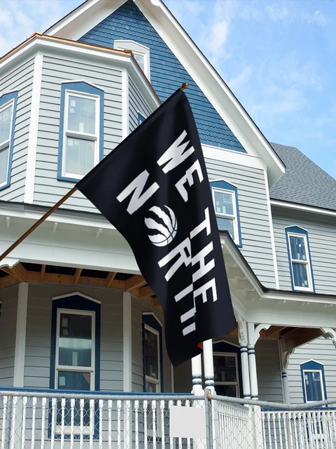 Toronto Raptors Flag We The North Flag Flag (3x5ft, Vivid Color, 150D)  Banner Anti-Fade Poly with Two Brass Grommets Banner for Room/Shop/Garage  Decor