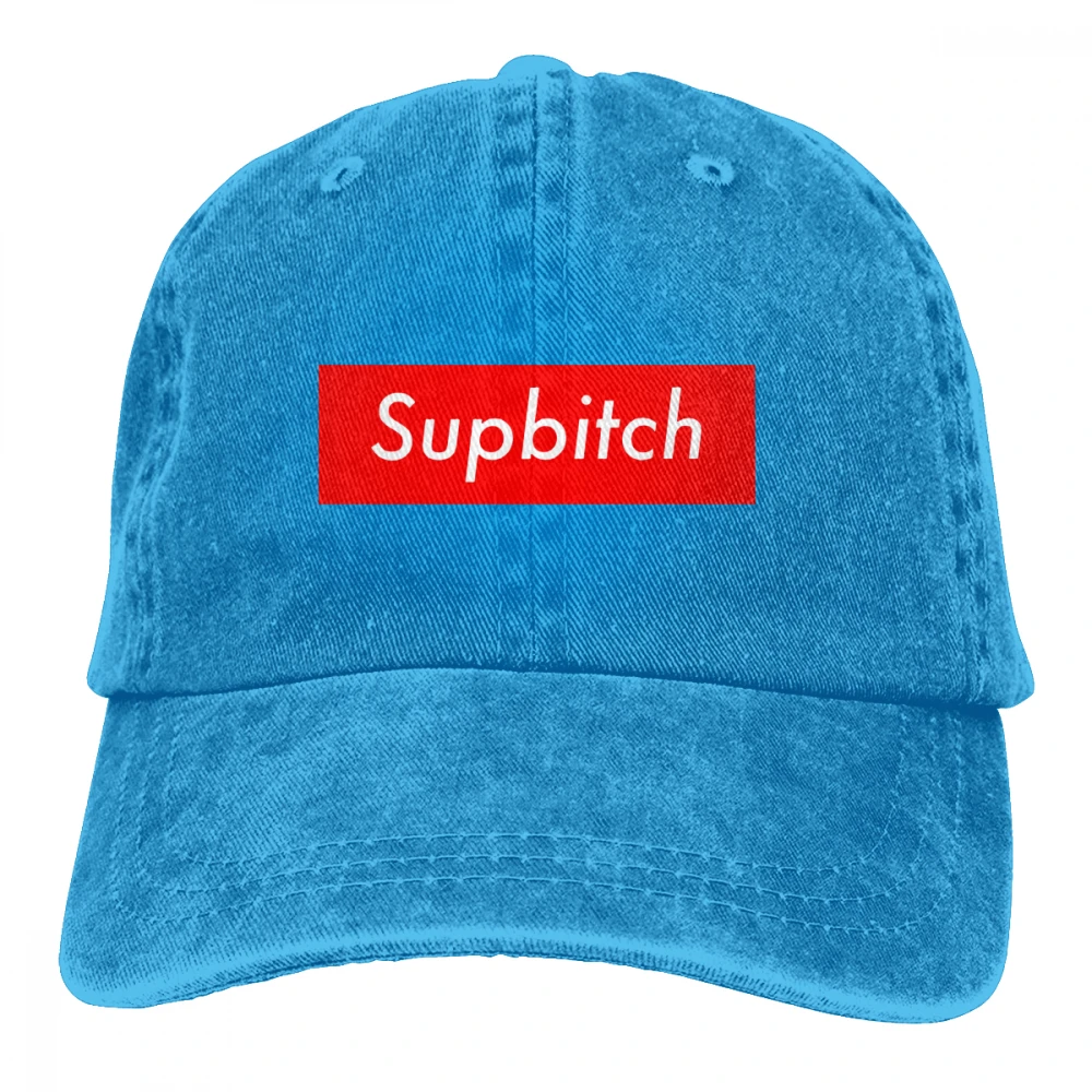 Supbitch Casquette черные унисекс Мужские Женские джинсовые бейсболка с ремешком кепки регулируемые Гольф папа шляпа