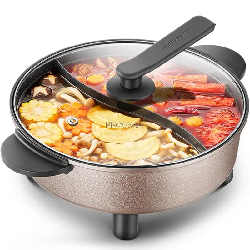 

Joyoung 220V 5L Hotpot Koken Machine 2 Smaak Huishoudelijke Elektrische Hot Pot Non-stick Multi Fornuis Koekenpan hot Pot