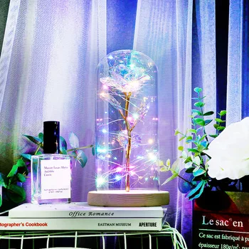 

Enchanted Forever Rose Flower In Glass LED Light Valentine's Day Xmas Decoration