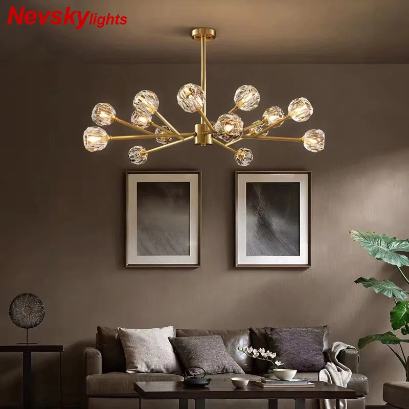 

Minimalist crystal chandeliers lighting luxury chandeliers living room pendant lamps dining light fixtures ceiling chandeliers