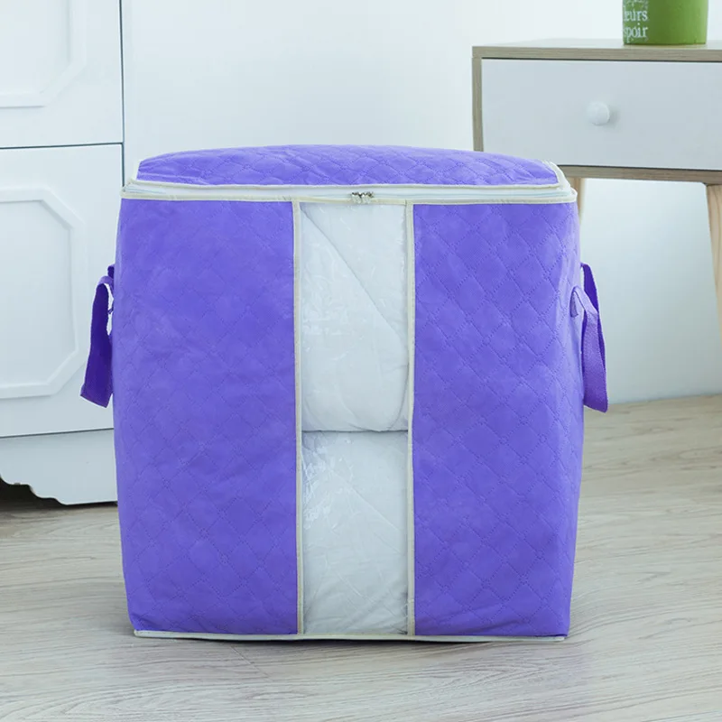 Стеганая сумка для хранения под постельным бельем, для сортировки стеганого одеяла, для упаковки одежды, бытовая прозрачная влагостойкая Нетканая ткань - Цвет: 09V