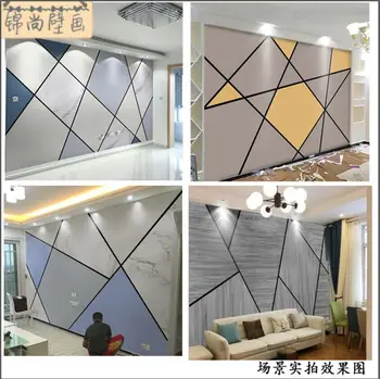 

Modern Minimalist Lines Black and White Wood Grain Geometry Wallpaper Northern European-Style TV Backdrop Wallpaper TV Wall Mura