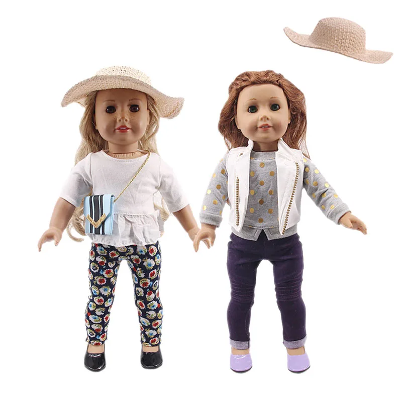 Кукольные наборы для девочек с изображениями животных, одежда, сумка на плечо для 18 дюймов, американский стиль и 43 см, рождественский подарок для девочек