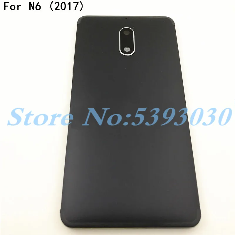 Металлический задний корпус для Nokia 6 TA-1021 TA-1033 TA-1025, чехол для батареи, чехол с боковой клавишей+ объектив камеры