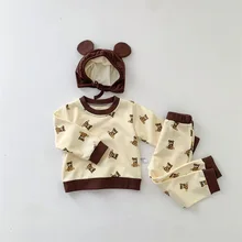 Conjuntos de manga larga para bebés, ropa de algodón para recién nacidos, trajes para bebés, Top y pantalones, 2 piezas