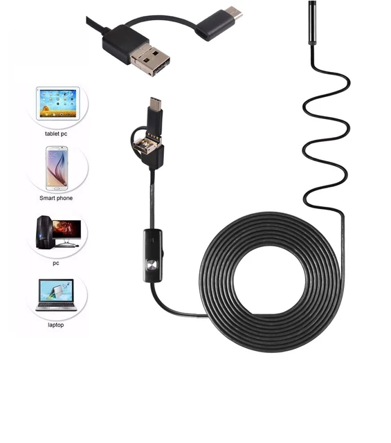 Mini Caméra Endoscope USB 7mm/5.5mm Pour Android - Inspection De Trous, Tuyaux, Moteurs