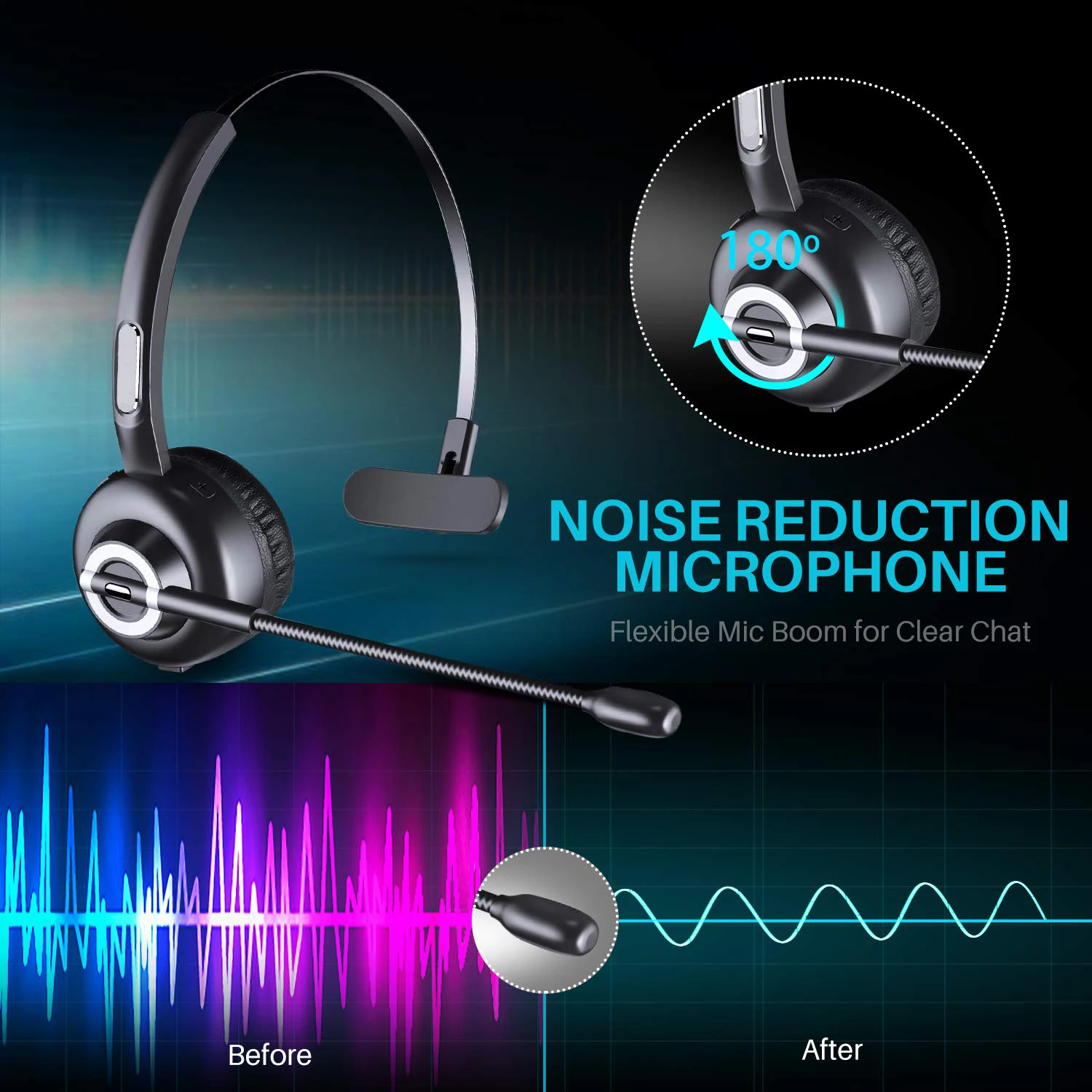 M97 Bluetooth гарнитура для сотового телефона, система Handsfree с шумоподавлением, беспроводная гарнитура для офиса с микрофоном 17h Talking